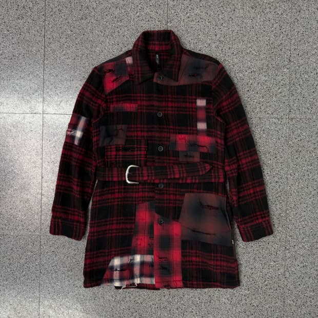glamb punk belted half coat