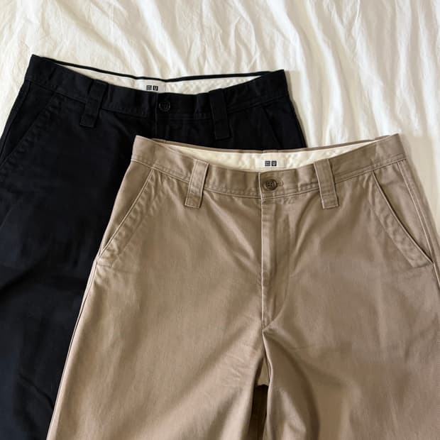 유니클로 U 와이드핏 치노팬츠 09블랙, 35브라운 일괄 / 79사이즈