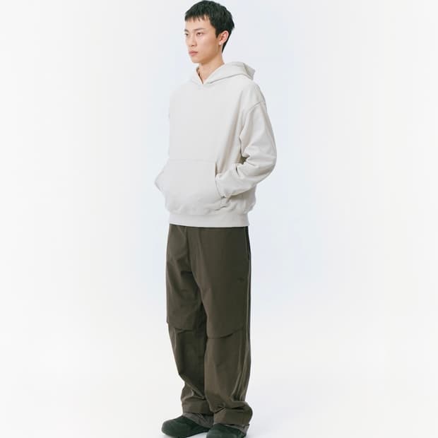 산산기어 로고 후디 라이트 그레이