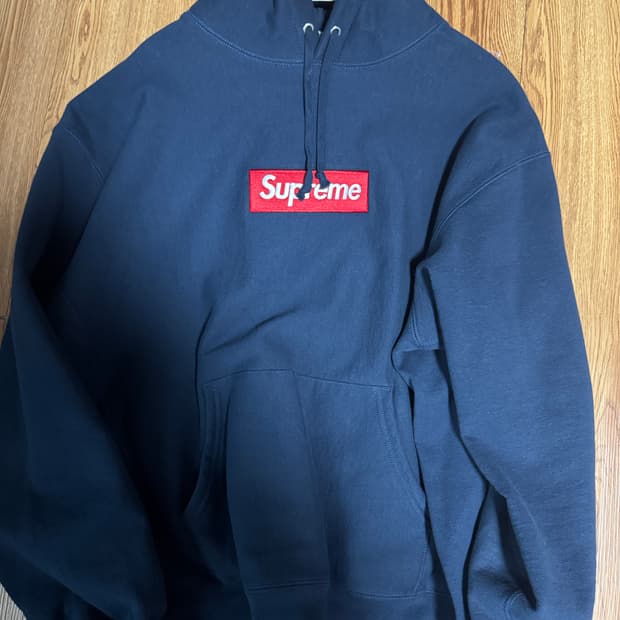 슈프림 박스로고 후드 네이비 레드 24fw