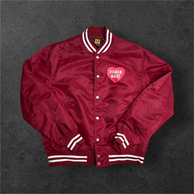 휴먼메이드 나일론 스타디움 자켓 버건디 S