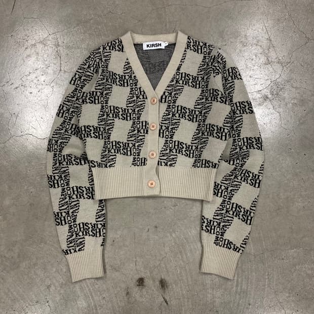 키르시 믹스 컬러 패턴 크롭 가디건