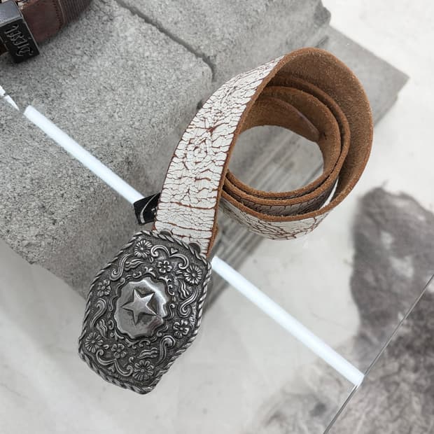 빈티지 크랙 레더 벨트