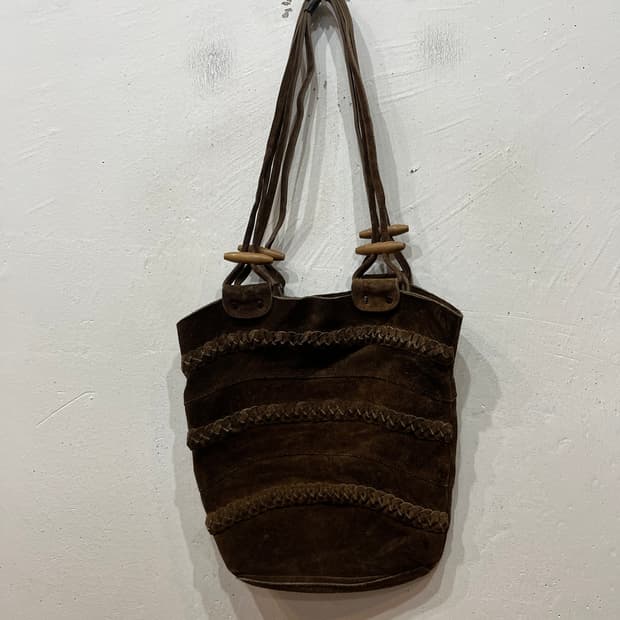 빈티지 웨스턴 리얼 스웨이드 숄더백