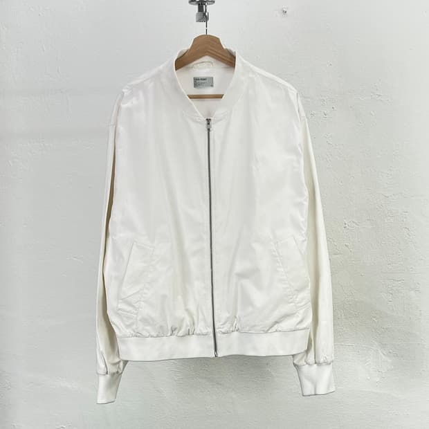 프레드페리 x 마가렛 호웰 화이트 코튼 테니스 봄버 자켓