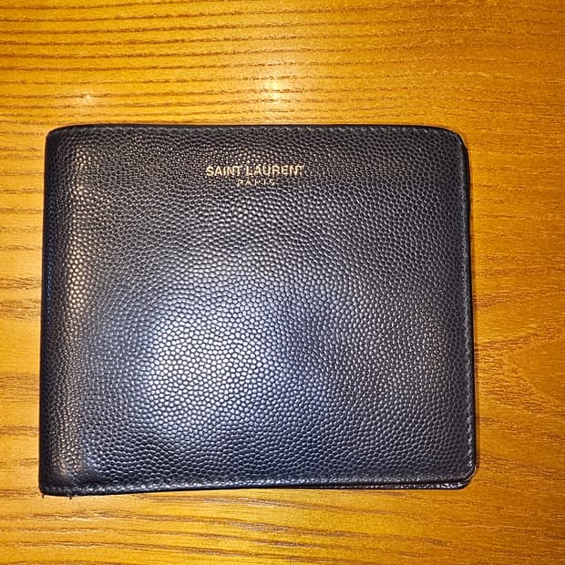 생로랑 블랙 레더 반지갑