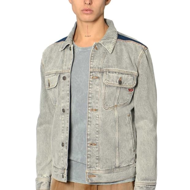 디젤 그레이 데님 트러커 자켓