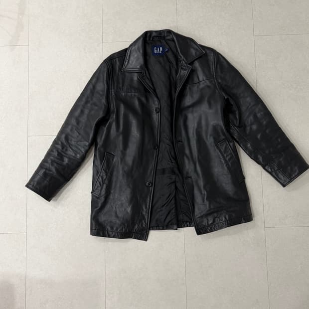 Gap 올드갭 블랙 레더 카코트 S