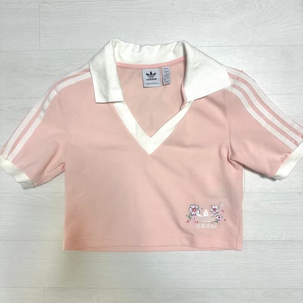 아디다스 크롭 폴로 셔츠