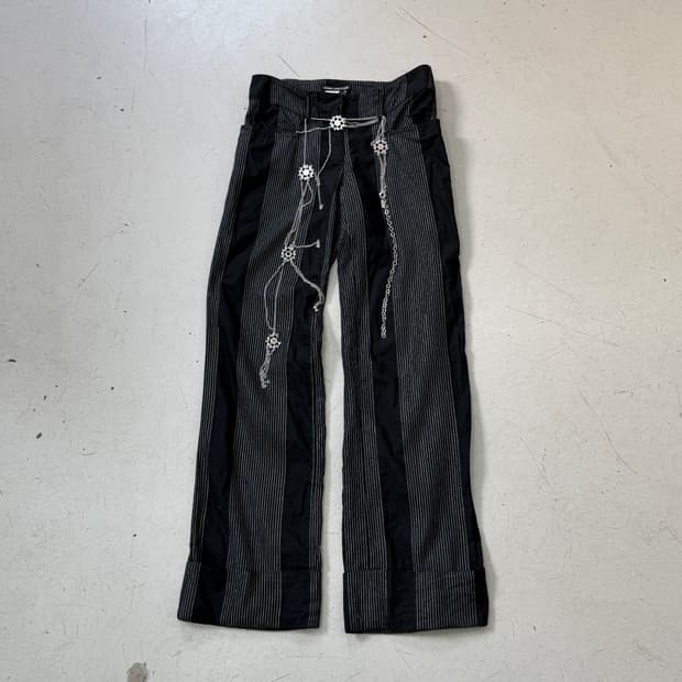 베르사체 진스 꾸뛰르 스트라이프 팬츠