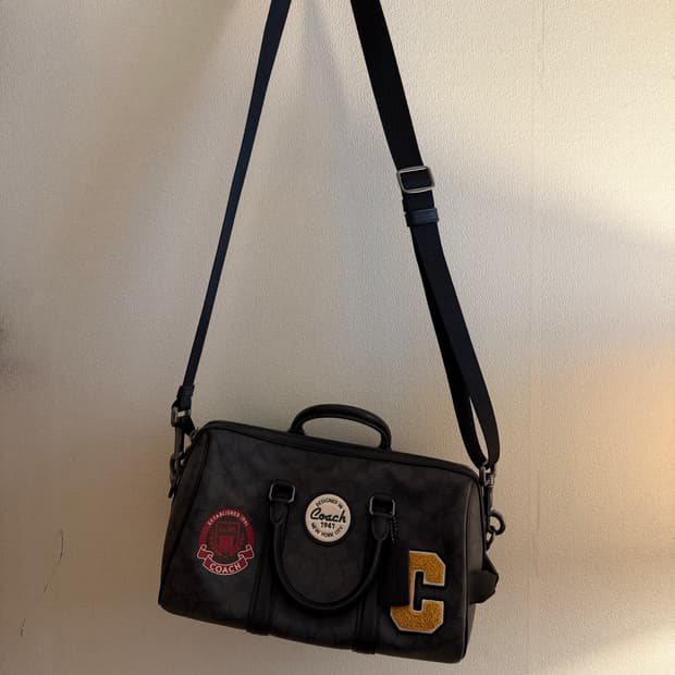 코치 블랙 와펜 더플백 크로스백 