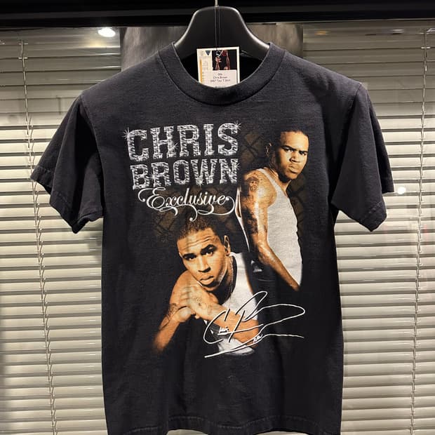 빈티지 00s 크리스 브라운 랩 티셔츠