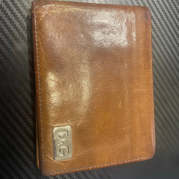빈티지 돌체앤가바나 브라운 가죽 반지갑 정품 