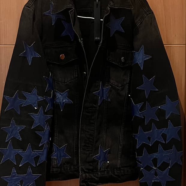 AMIRI 별패턴 블랙 데님 트러커 자켓 M 새상품