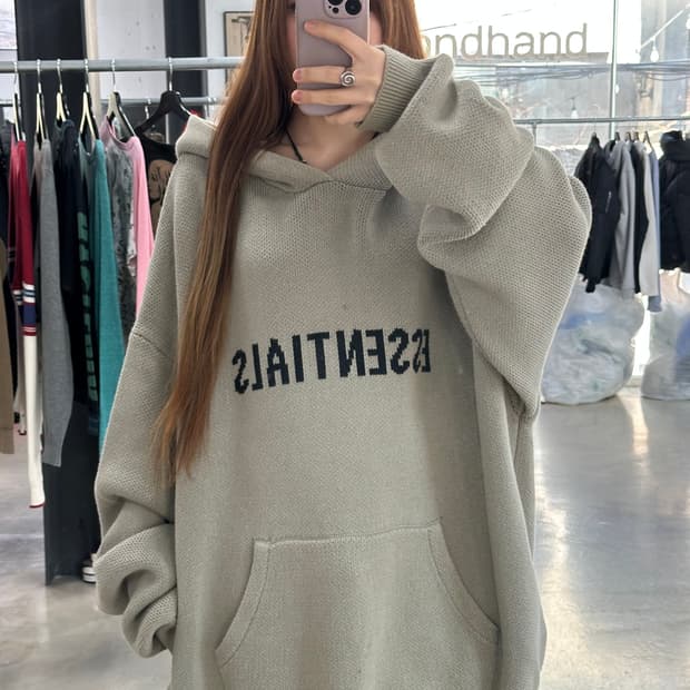 피어오브갓 에센셜 니트 후드티