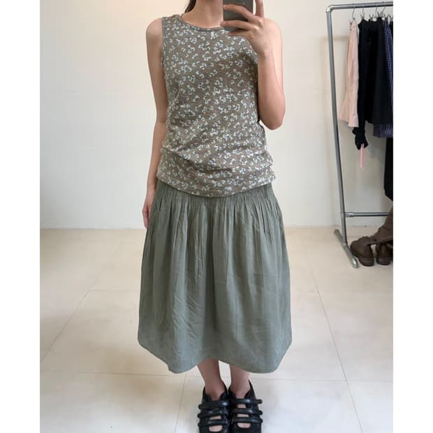 빈티지 플로럴 슬리브리스