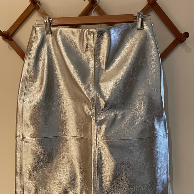 H&M Silver Midi Skirt