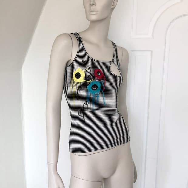 U.S.A Embroidered Color Point Top