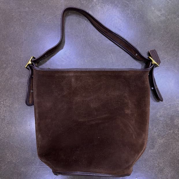 코치 올드 빈티지 소가죽 스웨이드 버클리 더플백 토트