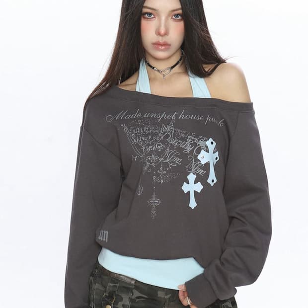 오프숄더맨투맨