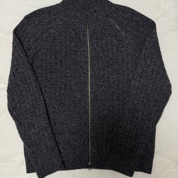 [2] 웨이비니스 다이애그널 니트집업 멜란지그레이