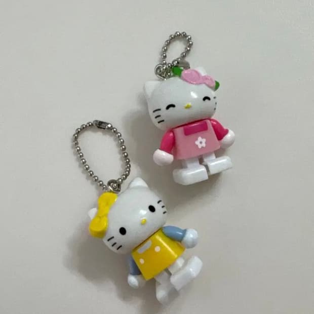 고전 키티 미미 스트랩 키링 일괄