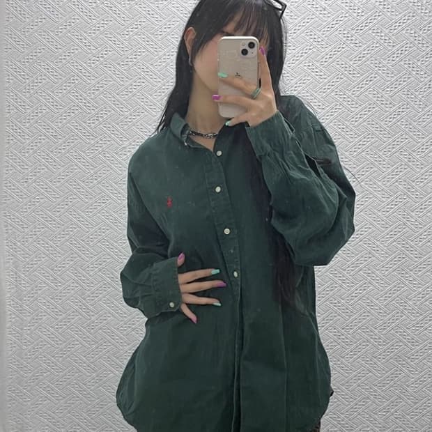 폴로 랄프로렌 딥그린 홀리데이 셔츠 XL C06941