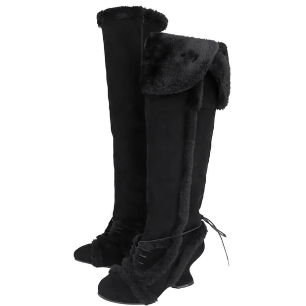 OJOS Asym Shearling Wedge Boot black 250