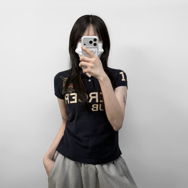 폴로 랄프로렌 치프키프 머서클럽 스키니 카라티 네이비