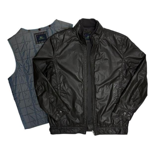 라코스테 오일코팅 블루종 왁스자켓