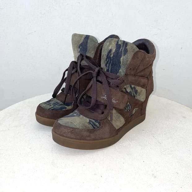 Hawkins Sport Camo Suede Wedge Sneakers