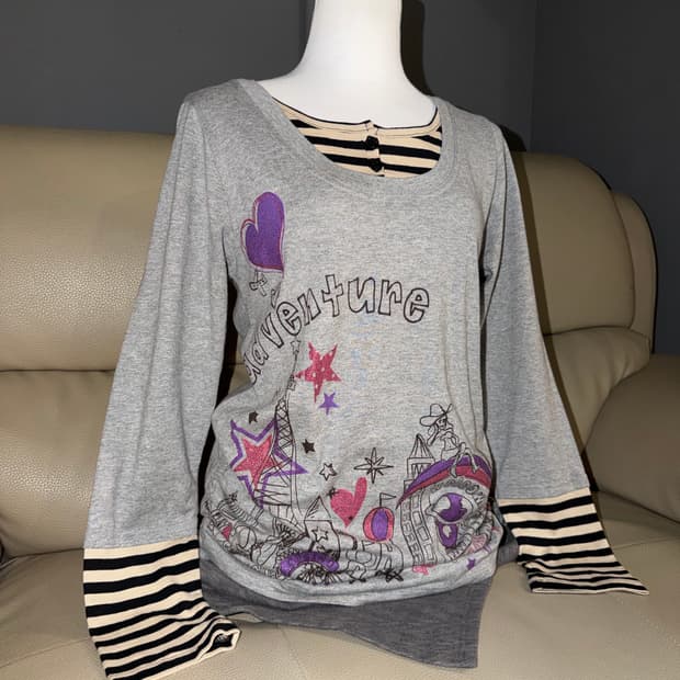 stripe layered kitsch long sleeve