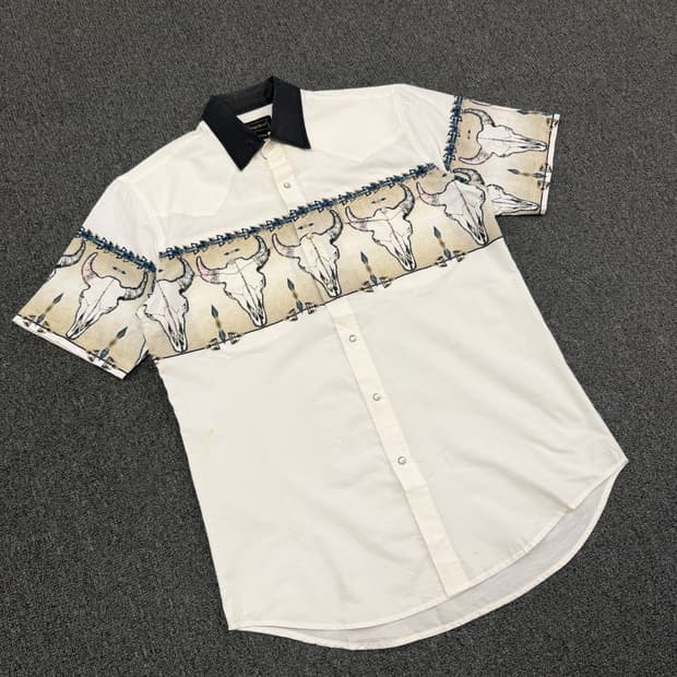 M) 하이눈 빈티지 웨스턴 패턴 반팔셔츠