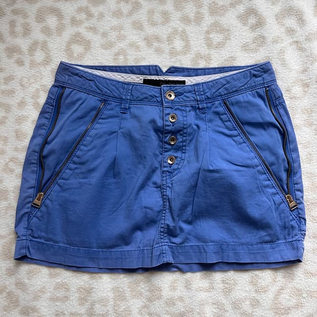 Calvin Klein blue zipper detail skirt