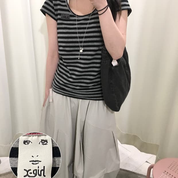 X-girl stripe t-shirt