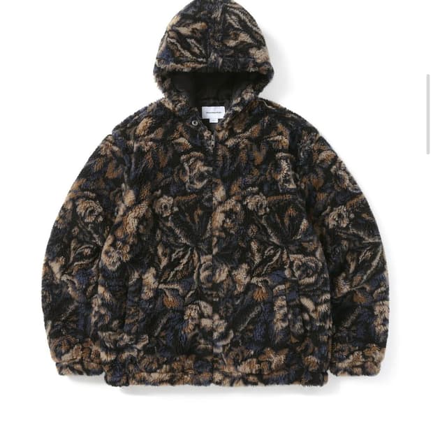 디스이즈네버댓 Floral Faux Fur Jacket Khaki