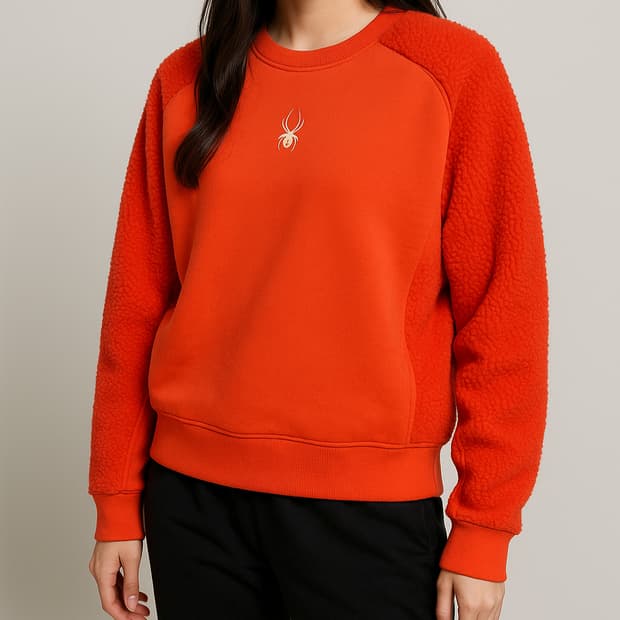 스파이더 뽀글이 기모 맨투맨 오렌지_S