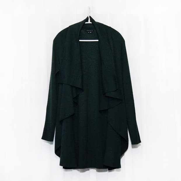 띠어리 (Theory) 딥그린 케이프숄 울 가디건 (M / 55-66)