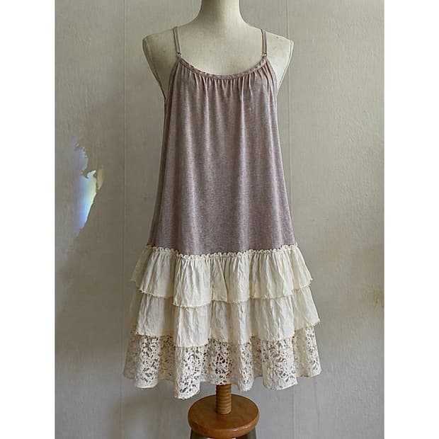 레이스 프릴 연보라 원피스