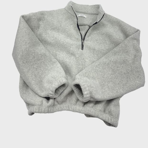 1 논노드 하프 집 플리스 클라우드 화이트