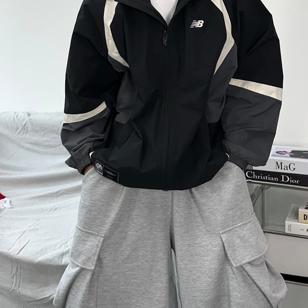 뉴발란스 컬러블록 바람막이 XL