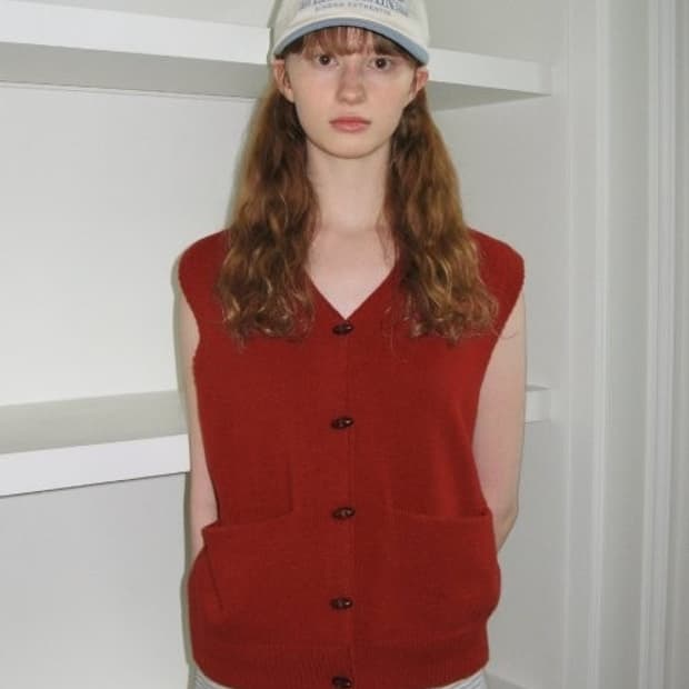 [sinoon] wool classic knit vest