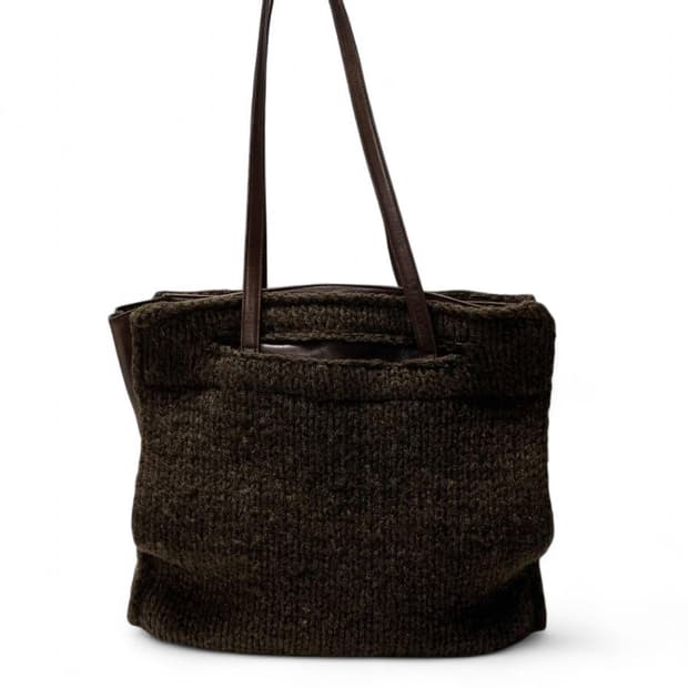 드리스 반노튼 니트 레더 레이어드 숄더백