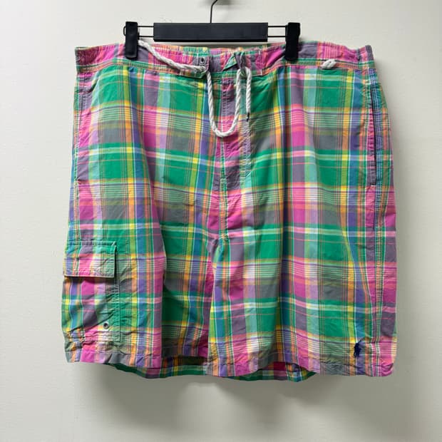 PRL 폴로 랄프로렌 마드라스 체크 패턴 반바지 