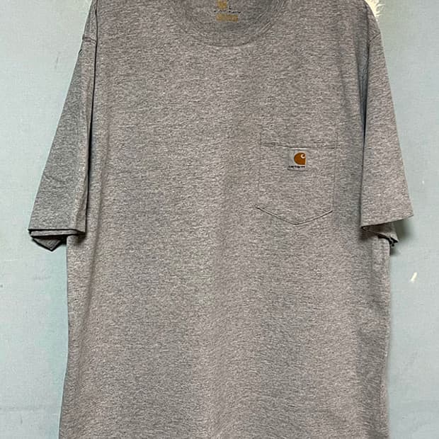 칼하트 K87 남자 포켓 반팔티 라운드넥 캐주얼 그레이 XL 105