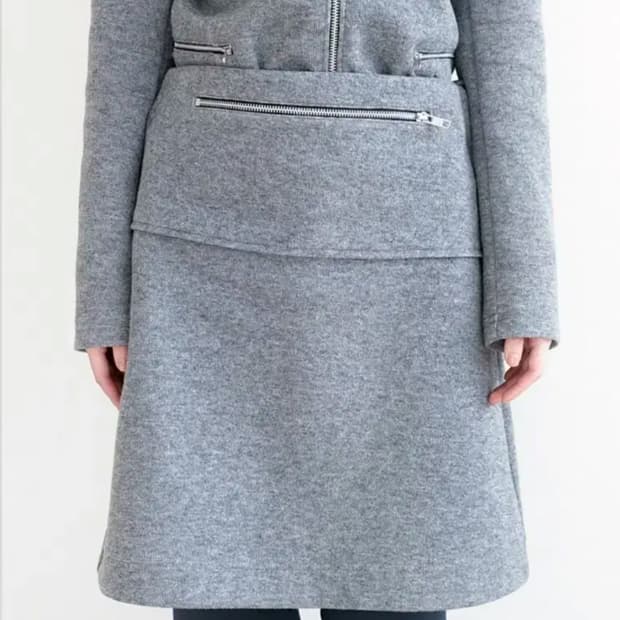 wool pocket midi skirt(grey)