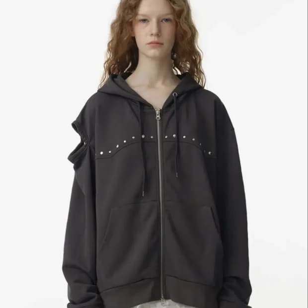 밀러우먼 컷아웃 후드집업 