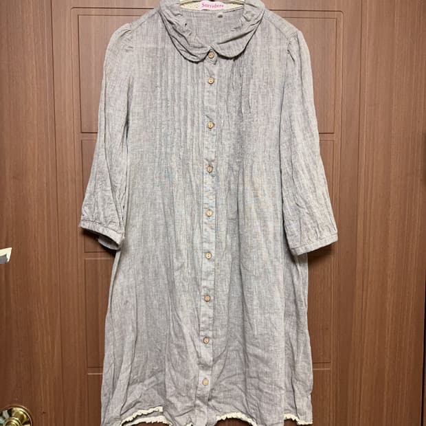 모리걸 하구미 일본 빈티지 레이스 그레이 둥근카라 홍콩 블라우스 원피스