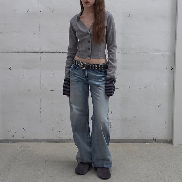 lcdc WIDE-LEG WASHED DENIM (BLUE) ss