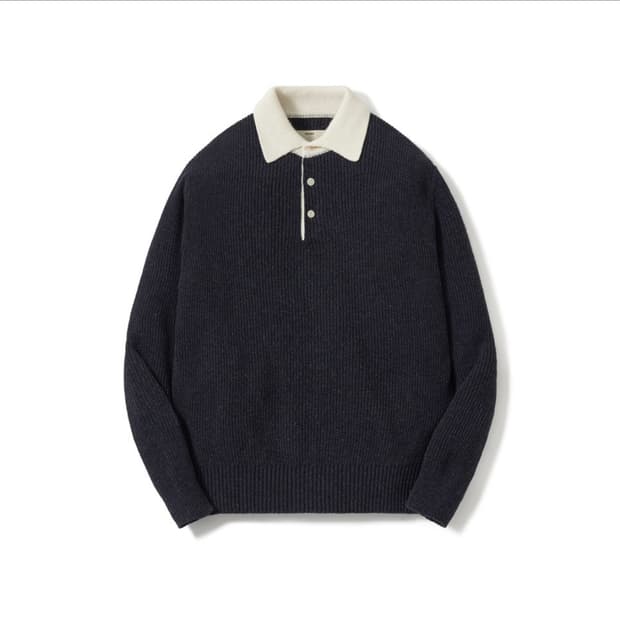 포터리 울 실크 럭비니트 네이비 1사이즈
